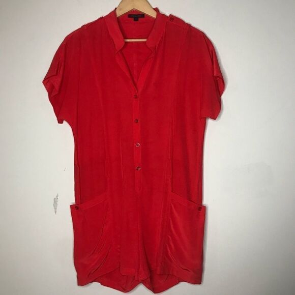 Rachel Zoe Sz 0 Red Silk Romper - Picture 2 of 7